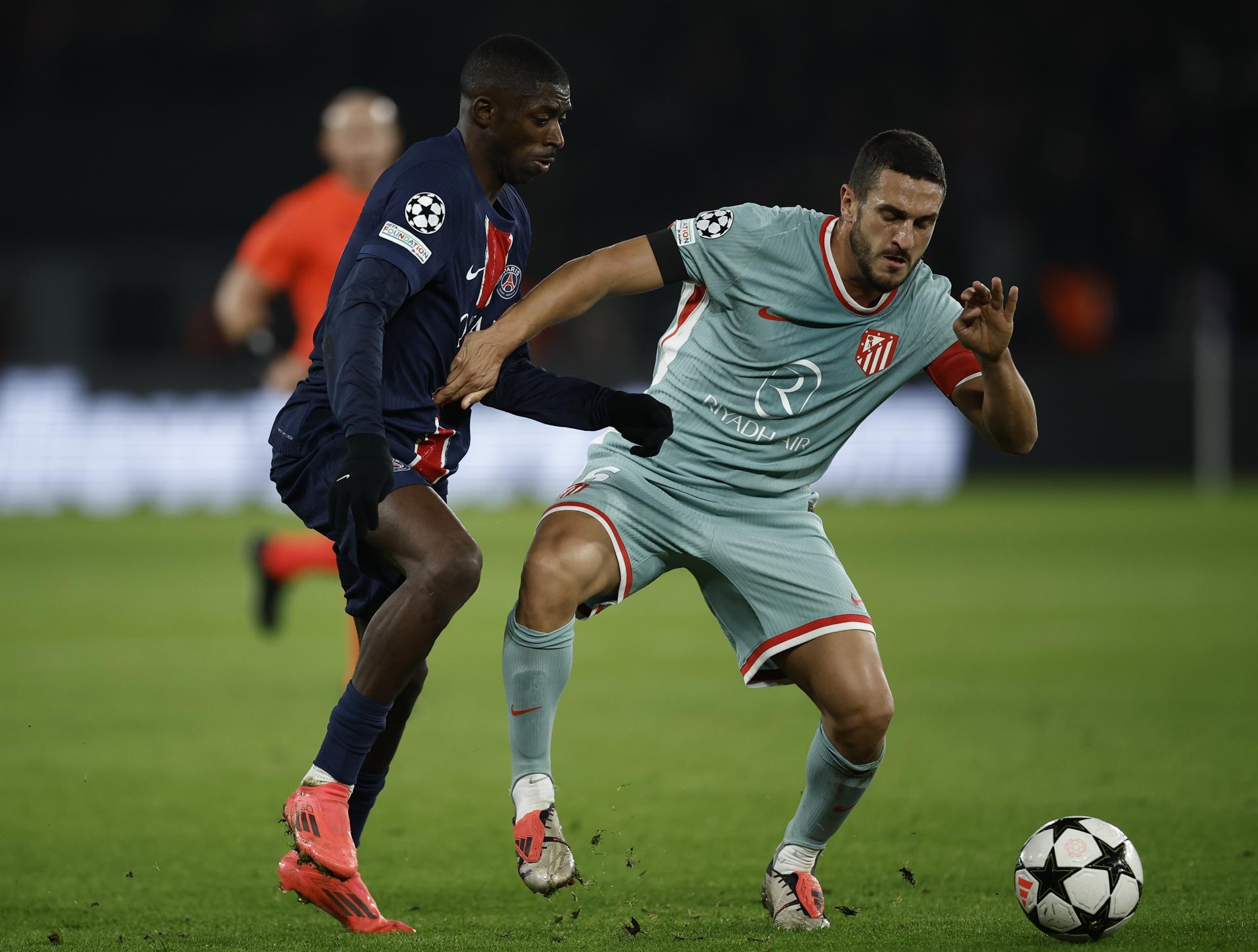 PSG, del ecuatoriano Pacho vs. Atlético, del argentino Simeone en números