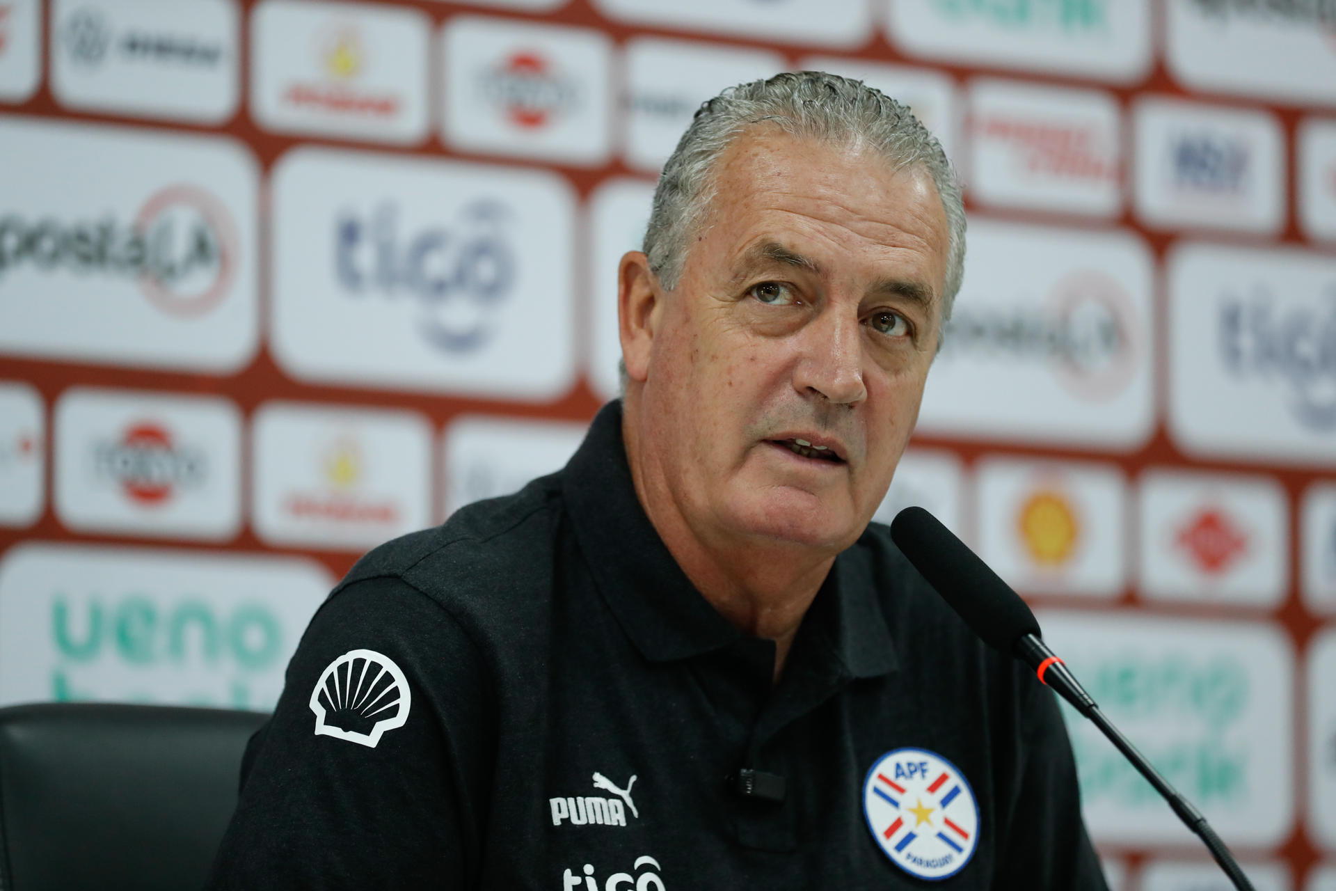 El seleccionador Gustavo Alfaro afirmó este domingo que el partido del martes contra Brasil en Sao Paulo hace sentir a Paraguay que tiene todo para ganar y nada para perder en las eliminatorias del Mundial 2026. EFE/Juan Pablo Pino. 