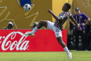 Jhon Arias, jugador colombiano de Fluminense, durante un partido del Mundial de Clubes ante el Chelsea en Nueva York. EFE/Ángel Colmenares