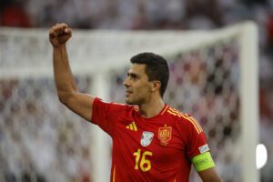 El centrocampista de la selección española de fútbol Rodrigo Hernández. EFE/Alberto Estévez