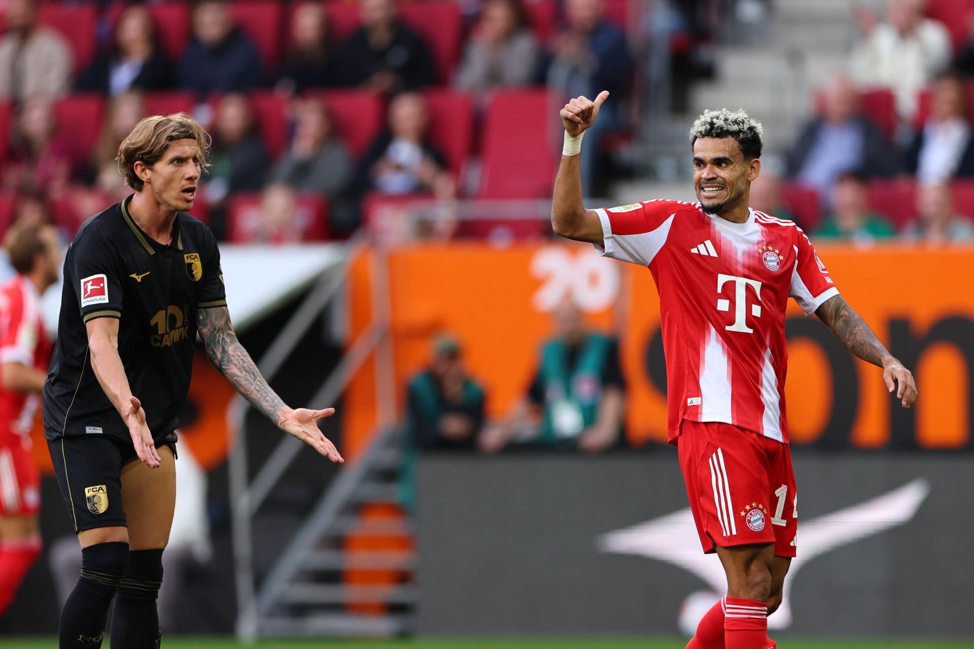 Luis Díaz, durante el partido del Bayern Múnich. EFE/EPA/ANNA SZILAGYI. 