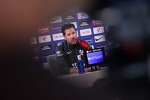 Simeone, en la rueda de prensa. EFE/ Borja Sanchez-Trillo