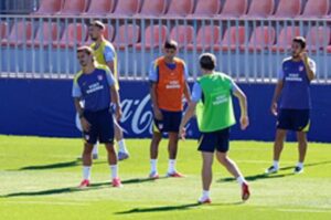 Griezmann, en un momento del entrenamiento. EFE/Borja Sanchez-Trillo