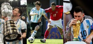 Combo de fotografías de archivo que muestra de izquierda a derecha al jugador argentino Lionel Messi. EFE/ARCHIVO