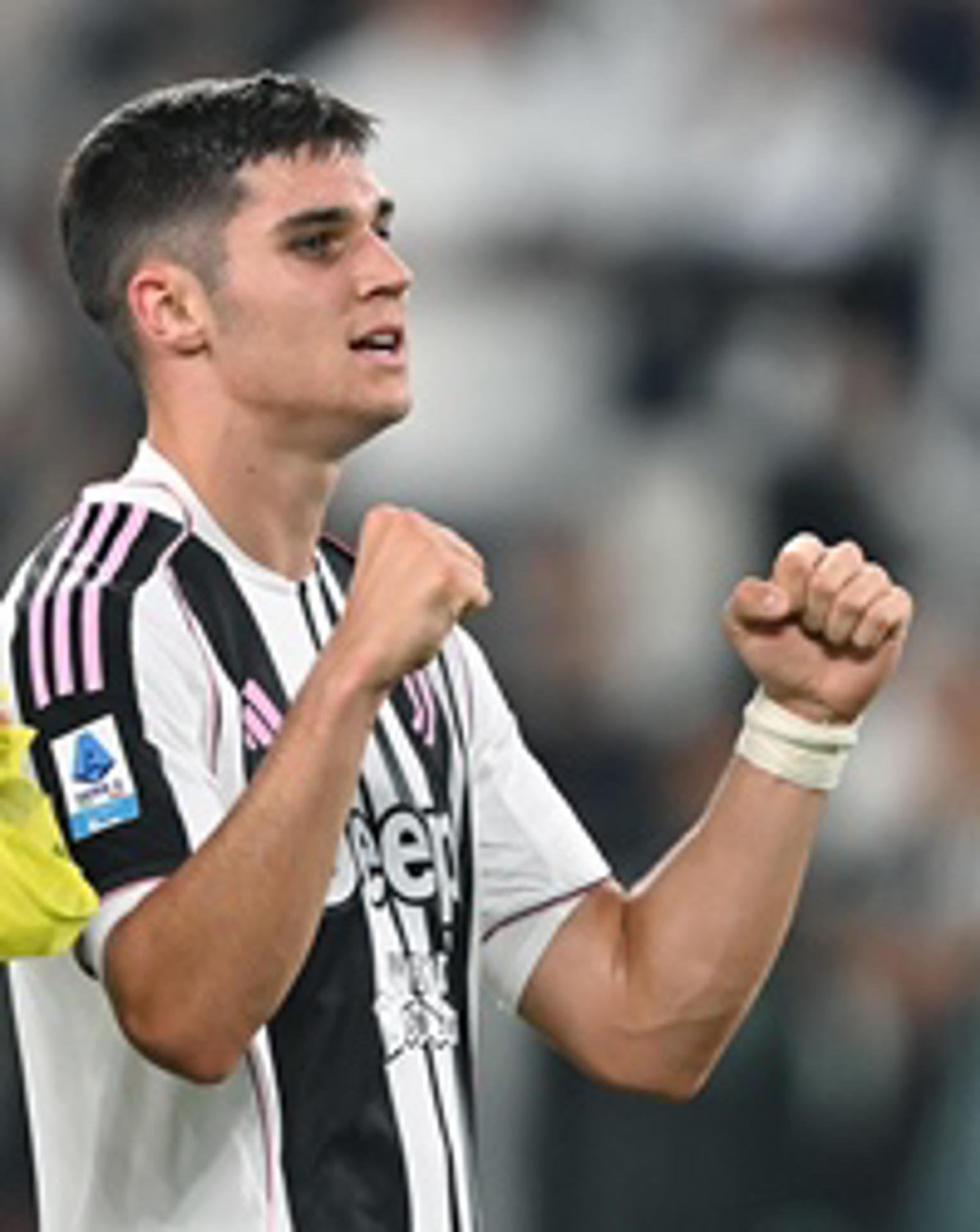 Vasilije Adzic, tras el marcar el 4-3 del Juventus al Inter. EFE/EPA/ALESSANDRO DI MARCO 