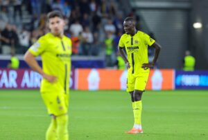 Jugadores del Villarreal durante el partido de la cuarta jornada de la UEFA Champions League que han jugado Pafos y Villarreal CF, en Limassol, Chipre. EFE/EPA/CHARA SAVVIDOU