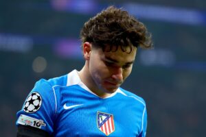 Julian Alvarez, en el último partido de la Liga de Campeones ante el Galatasaray.EFE/EPA/TOLGA BOZOGLU