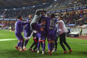 Los jugadores del Braga celebran el pase a la final de la Copa de la Liga. EFE/EPA/PAULO NOVAIS