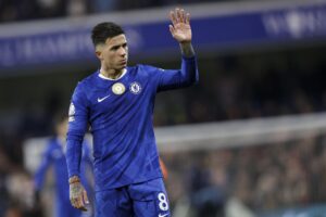 Enzo Fernández, en un partido del Chelsea en esta temporada. EFE/EPA/DAVID CLIFF.