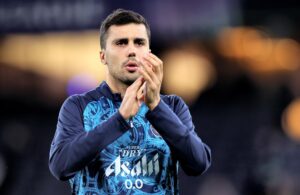 El jugador del City Rodri en la vuelta de octavos de la UEFA Champions League en Mánchester, Reino Unido. EFE/EPA/ADAM VAUGHAN