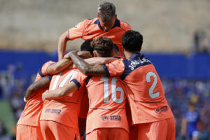 Los jugadores del Barcelona celebran un gol en una foto de archivo de esta temporada en LaLiga EA Sports. EFE/ Mariscal