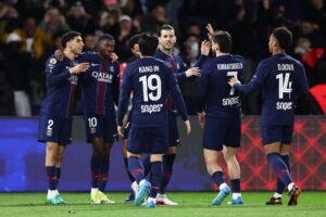Los jugadores del PSG celebran un gol ante el Toulouse. EFE/EPA/TERESA SUAREZ