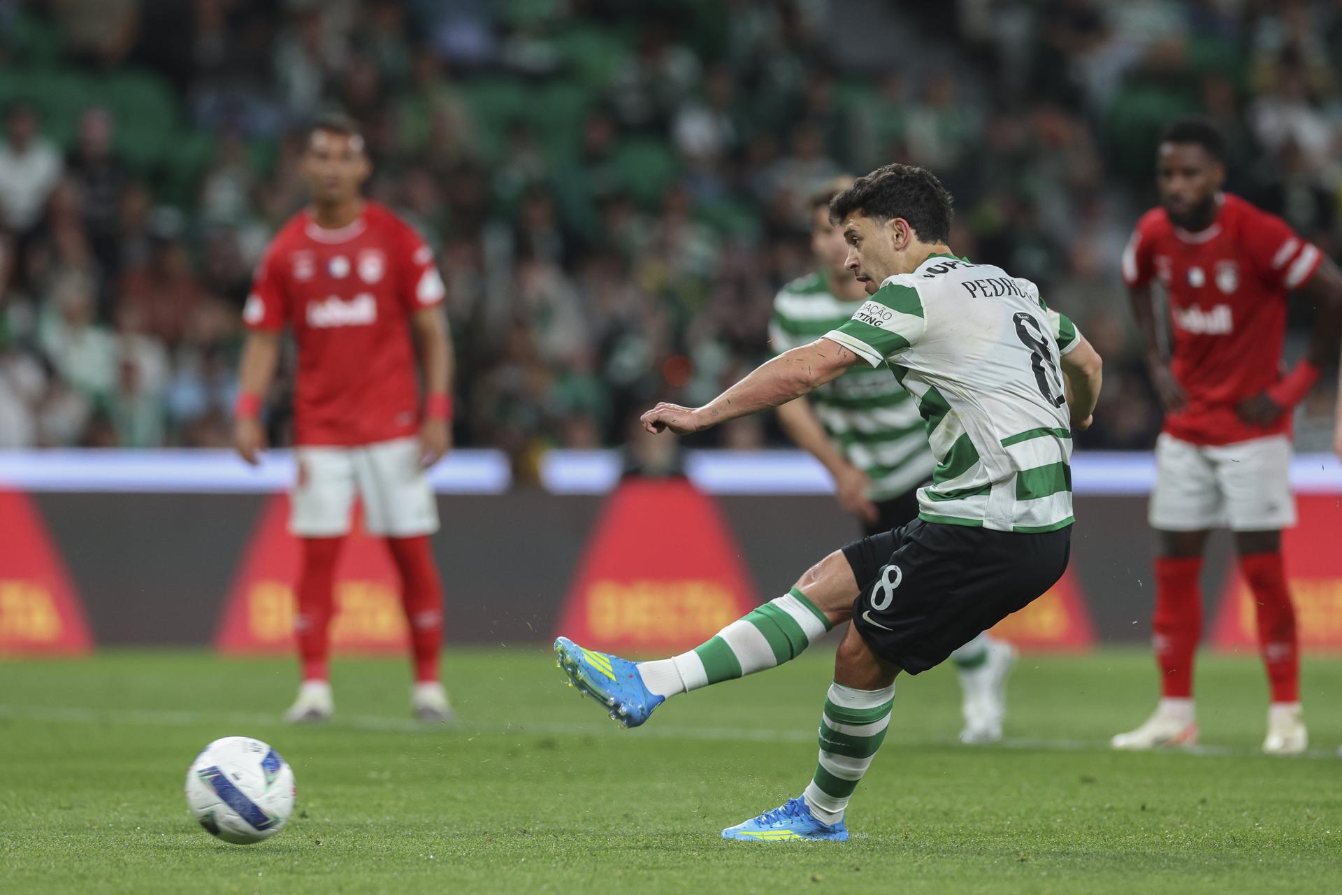 Pedro Goncalves marca para el Sporting ate el Santa Clara. EFE/EPA/TIAGO PETINGA
