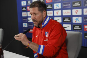 Simeone, durante la rueda de prensa.-EFE/ Zipi Aragón