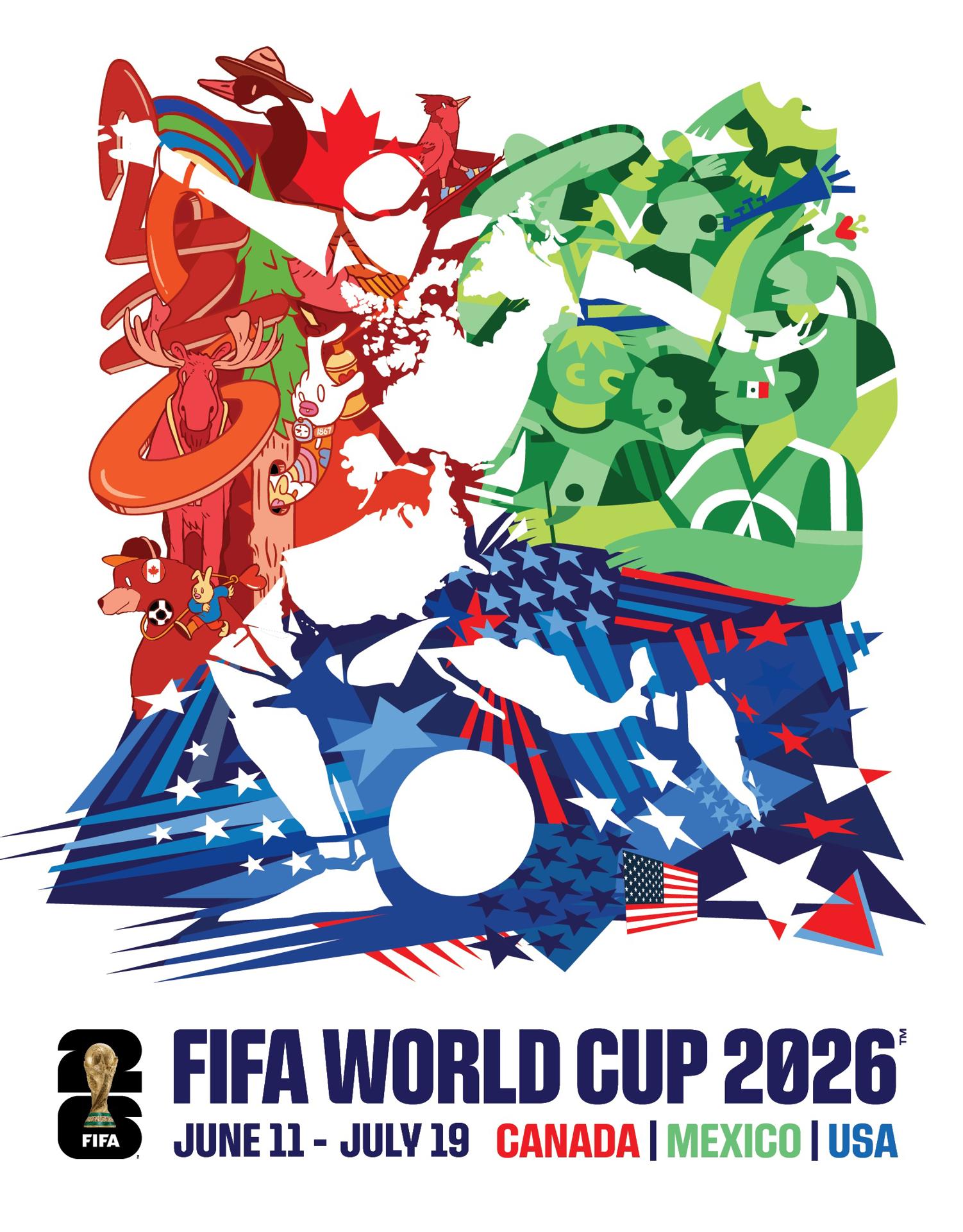 El afiche oficial del Mundial apuesta por la unión de Norteamérica