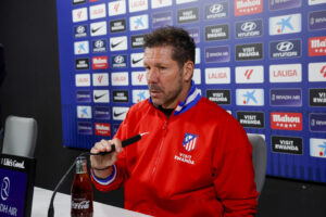 Simeone, durante la rueda de prensa. EFE/Zipi