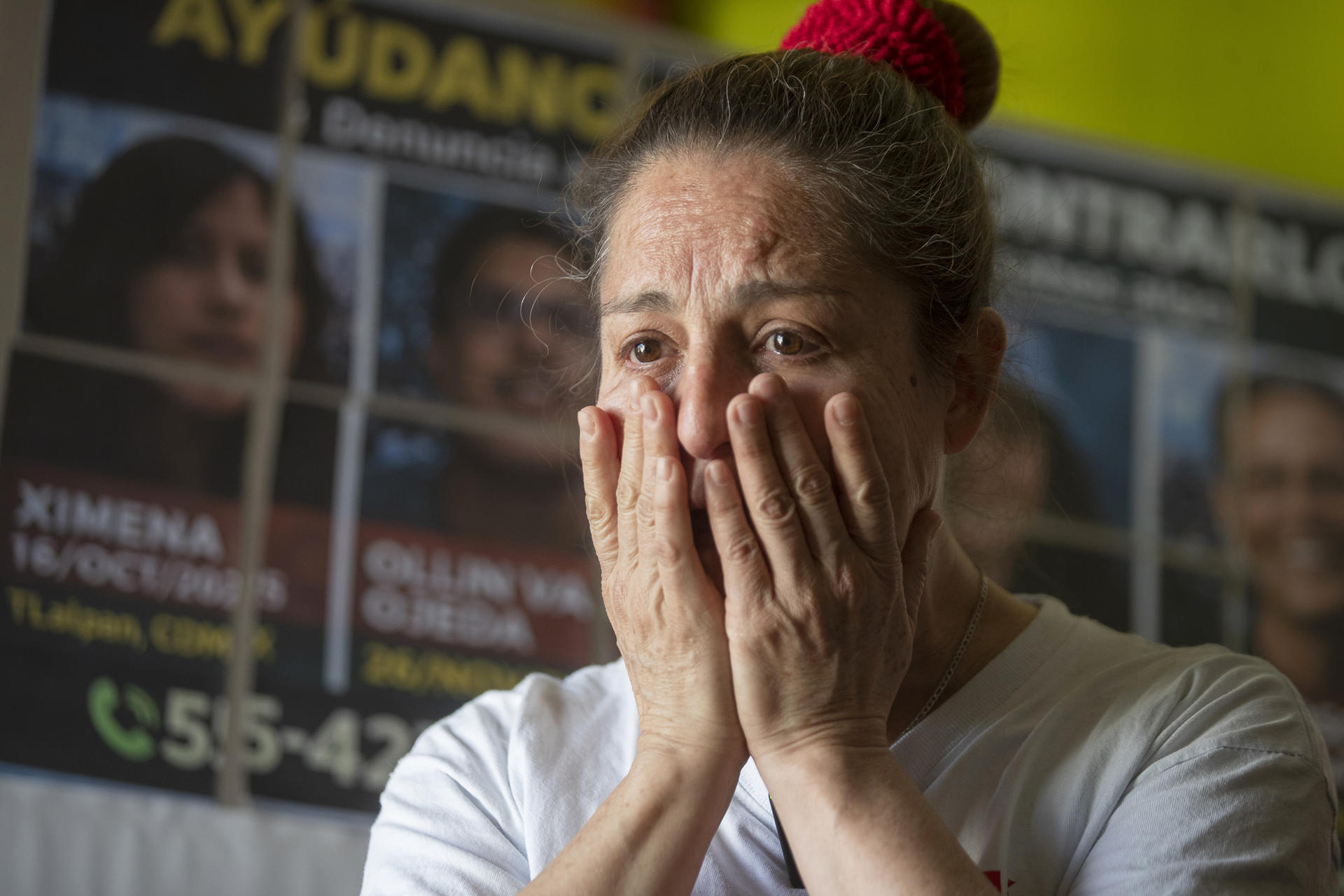 Vanessa Gamez, madre de Ana Ameli García Gamez, estudiante de la UNAM desaparecida en julio de 2025 en el Ajusco, reacciona durante una entrevista con EFE, este jueves (ayer), en la Ciudad de México (México). EFE/Isaac Esquivel