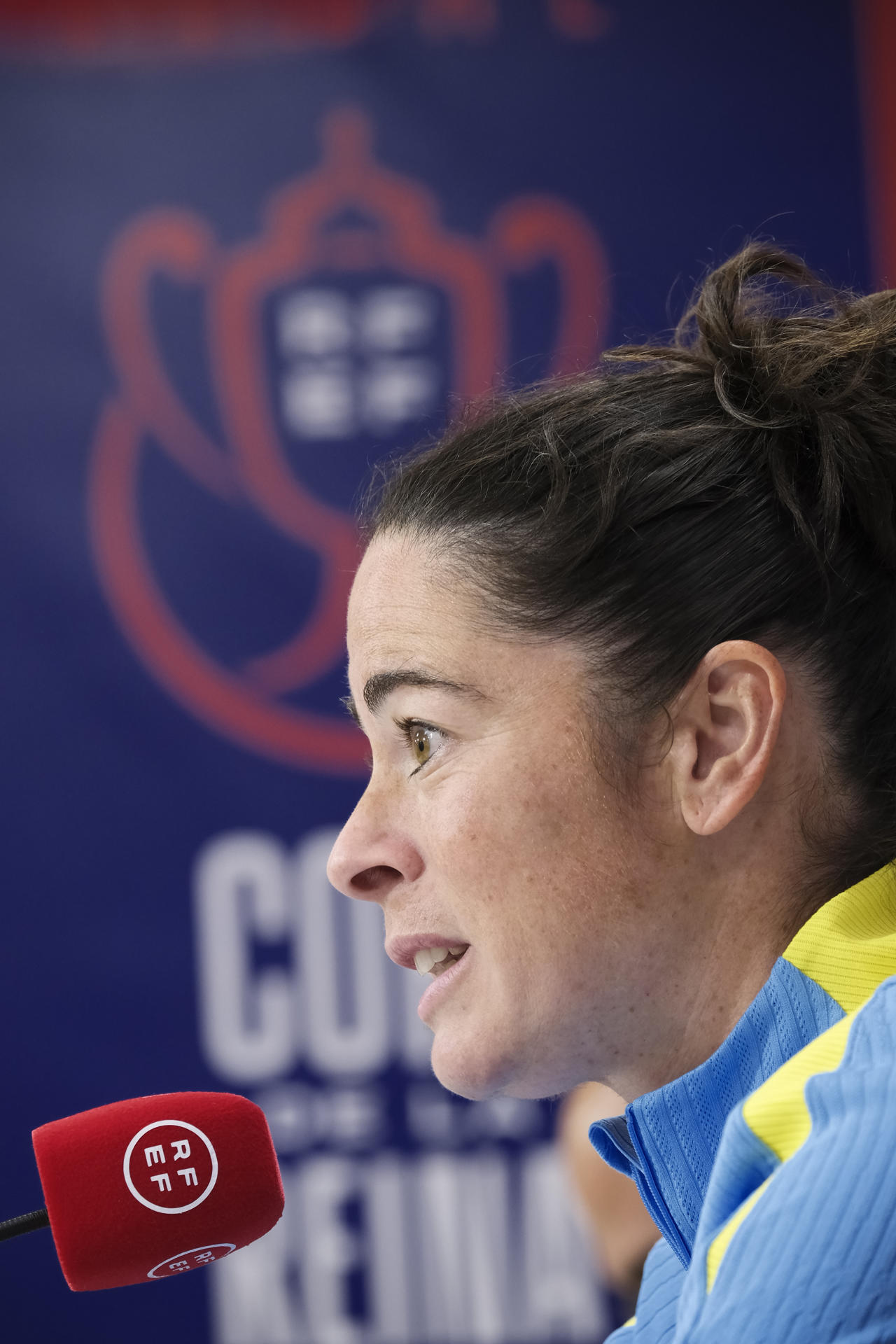 La jugadora del FC Barcelona Marta Torrejón ha analizado este viernes las opciones de su equipo en la final de la Copa de la Reina, en la que este sábado se enfrenta al Atlético de Madrid en el estadio de Gran Canaria. EFE/Ángel Medina G. 