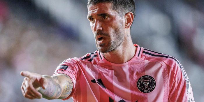 El argentino Rodrigo De Paul anotó su primer gol con el Inter Miami en el triunfo por 3-1 ante el Pumas mexicano. EFE/EPA/CRISTOBAL HERRERA-ULASHKEVICH