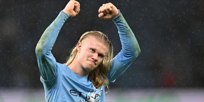 El jugador noruego del City Erling Haaland durante el partido de la Premier League que han jugado Manchester City y Newcastle United, ein Manchester, Reino Unido. EFE/EPA/PETER POWELL