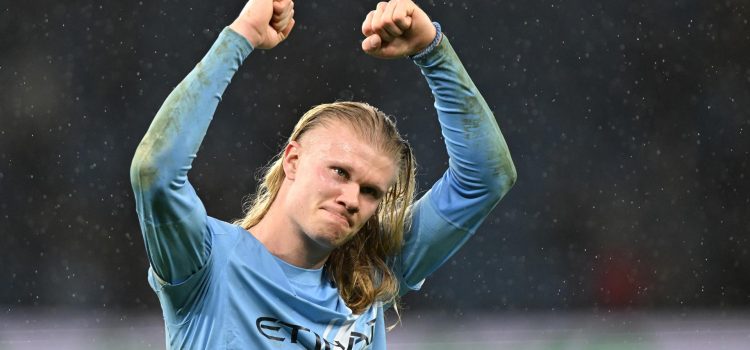 El jugador noruego del City Erling Haaland durante el partido de la Premier League que han jugado Manchester City y Newcastle United, ein Manchester, Reino Unido. EFE/EPA/PETER POWELL