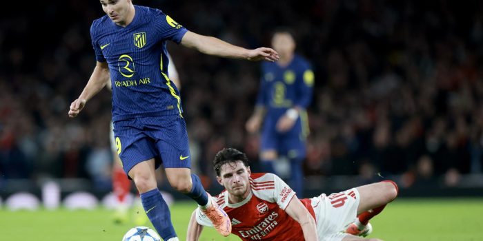 Julian Alvarez, en el partido del pasado 21 de octubre contra el Arsenal. EFE/EPA/NEIL HALL