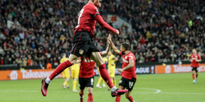 Florian Wirtz celebra el 1-1. EFE/EPA/RONALD WITTEK