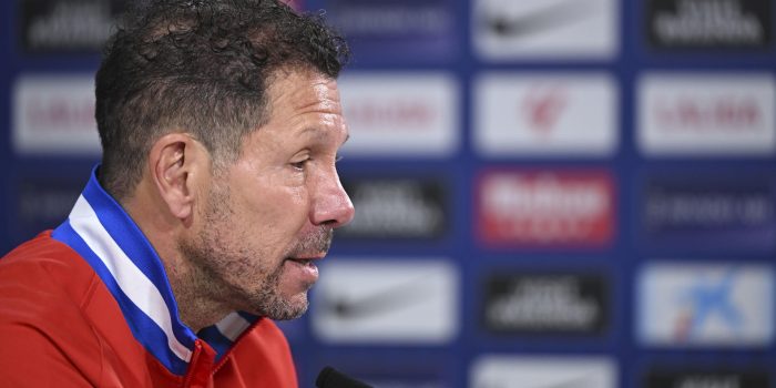 Simeone, en la rueda de prensa. EFE/ Fernando Villar