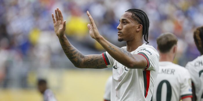 Joao Pedro anotó el gol con el que Chelsea se impone al descanso por 0-1 ante el Fluminense en la semifinal del Mundial de Clubes en East Rutherford, New Jersey. EFE/EPA/CJ GUNTHER