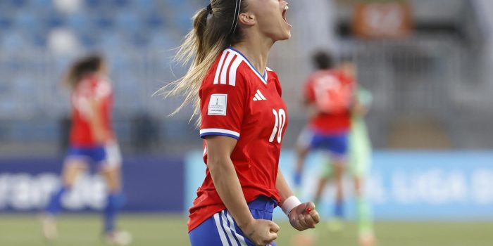 Yanara Aedo le dio el triunfo a Chile ante Paraguay en la Liga de Naciones Femenina en el estadio El Teniente, en Rancagua (Chile). EFE/Elvis González