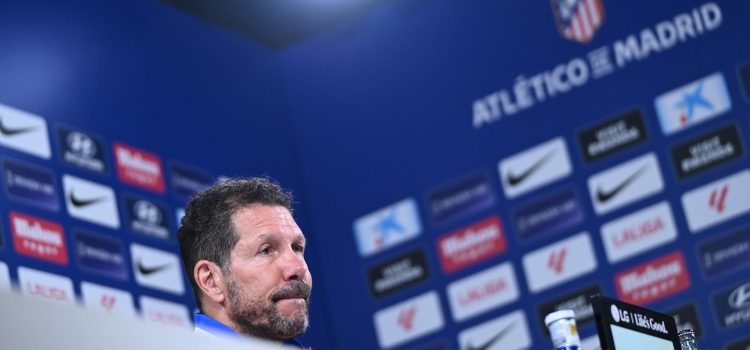 Simeone, en la rueda de prensa de este viernes. EFE/ Fernando Villar