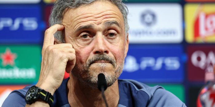 El entrenador del PSG Luis Enrique en la Conferencia de Prensa previa a la final de la Liga de Campeones contra el Arsenal EFE/EPA/FRANCK FIFE / POOL