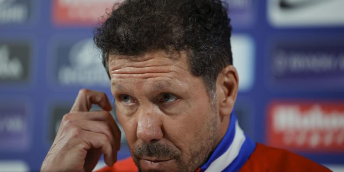 Simeone, durante la rueda de prensa. EFE/ Zipi Aragon