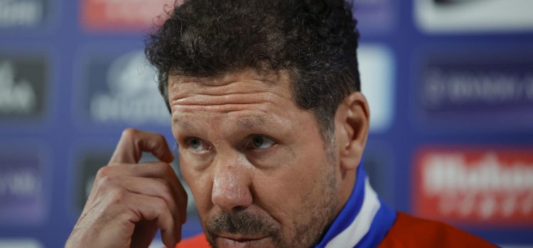Simeone, durante la rueda de prensa. EFE/ Zipi Aragon