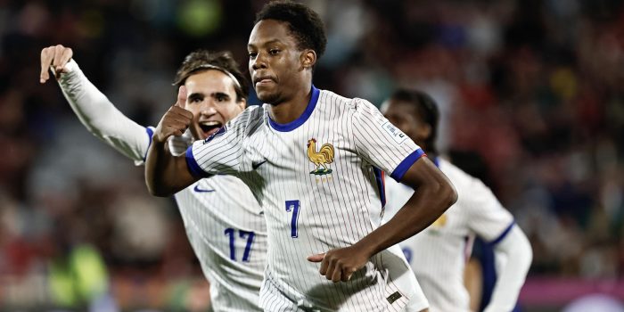 Lucas Michel de Francia celebra un gol en un partido de octavos de final de la Copa Mundial Sub-20. EFE/ Osvaldo Villarroel