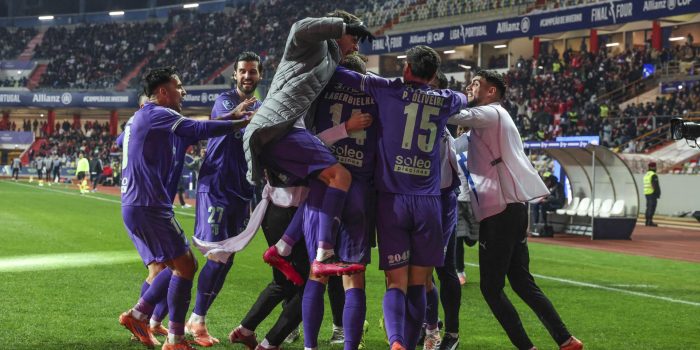 Los jugadores del Braga celebran el pase a la final de la Copa de la Liga. EFE/EPA/PAULO NOVAIS