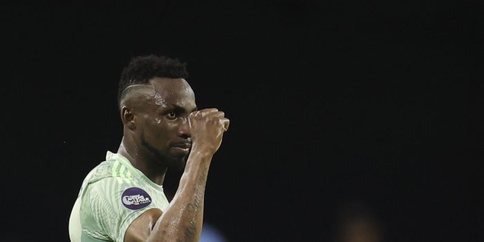 Julián Andrés Quiñones de México celebra un gol en el estadio AT&T en Arlington (EE.UU.). Fotografía de archivo. EFE/ Carlos Ramírez
