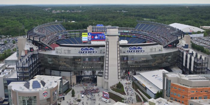 Fotografía cedida por los New England Patriots donde se aprecia una vista general del Estadio Gillette en Foxborough a unos 46 kilómetros al sur de Boston, Massachusetts (EE.UU.). EFE/Keith Nordstrom/New England Patriots /SOLO USO EDITORIAL