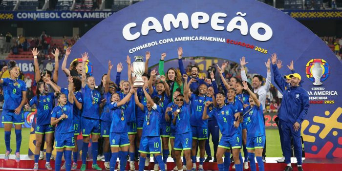 Selección brasileña que conquistó la Copa América Femenina dirigida por Arthur Elias. EFE/ Vicente Costales