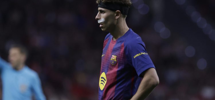 El centrocampista del FC Barcelona Fermín López durante el encuentro correspondiente a la vuelta de los cuartos de final de la Liga de Campeones que disputaron el pasado 14 de abril Atlético de Madrid y FC Barcelona en el estadio Metropolitano, en Madrid. EFE/ Juanjo Martín