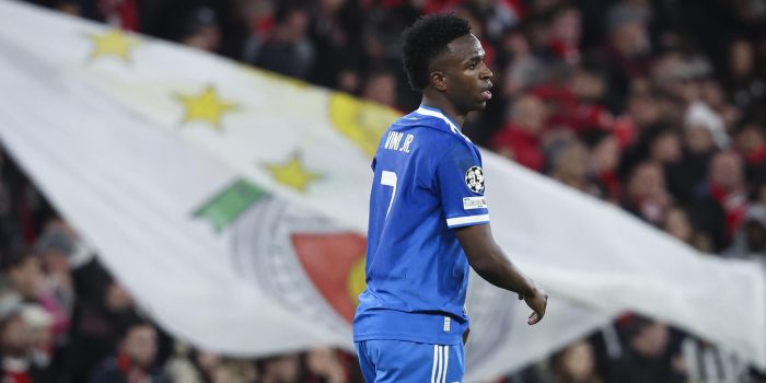El jugador del Real Madrid Vinicius Junior durante el partido de la UEFA Champions League entre Benfica y Real Madrid en Lisboa, Portugal EFE/EPA/JOSE SENA GOULAO
