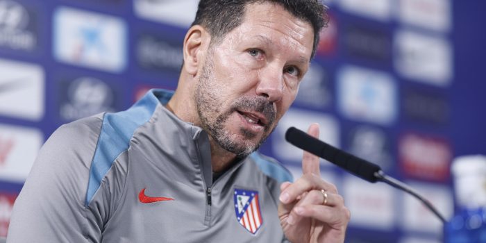 Simeone, en la rueda de prensa de este sábado. EFE/Rodrigo Jiménez