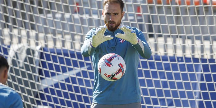 Jan Oblak, en el entrenamiento de este sábado. EFE/ Rodrigo Jimenez