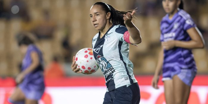 Charlyn Corral de Pachuca femenil celebra un gol. Imagen de archivo. EFE/Miguel Sierra