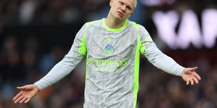 Erling Haaland, durante la derrota del Manchester City. EFE/EPA/ADAM VAUGHAN.