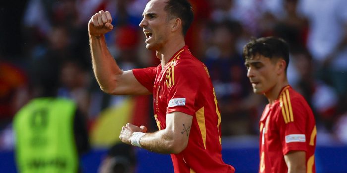 El centrocampista de la selección española Fabián Ruiz celebra tras marcar el 2-0 frente a Croacia en la pasada Eurocopa. EFE/Alberto Estévez