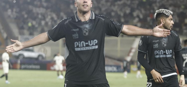 Nicolás Johansen celebra el gol que selló ese martes en el estadio Monumental de Lima la victoria de Coquimbo por 0-2 sobre Universitario de Deportes en partido de la segunda jornada de la fase de grupos de la Copa Libertadores. EFE/ Sebastián Blanco