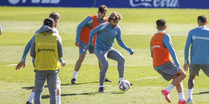 Griezmann, en el entrenamiento de este sábado. EFE/Rodrigo Jiménez