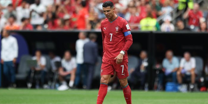 El internacional portugués Cristiano Ronaldo, tras el partido que su selección empató con la de la República Democrática del Congo en el Mundial de Estados Unidos, México y Canadá. EFE/ MIGUEL A. LOPES