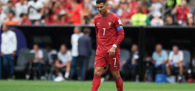 El internacional portugués Cristiano Ronaldo, tras el partido que su selección empató con la de la República Democrática del Congo en el Mundial de Estados Unidos, México y Canadá. EFE/ MIGUEL A. LOPES